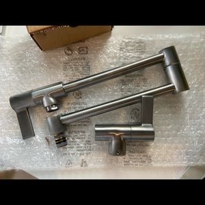 Franke Ambient Satin Nickel 2-Handle Wall-Mount Pot Filler Handle Kitchen Faucet